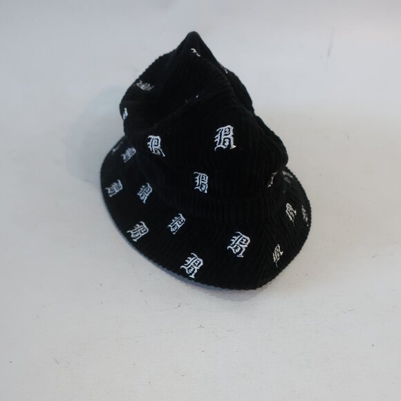 R13 Black Bucket Hat with White Logo Embroidery main image 4